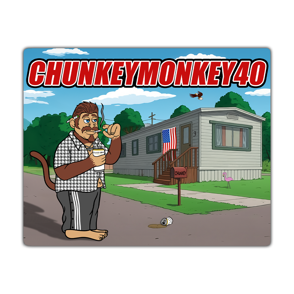 "Chunkey in the Trailer Park" Sticker - 5" x 4" Decal image 0