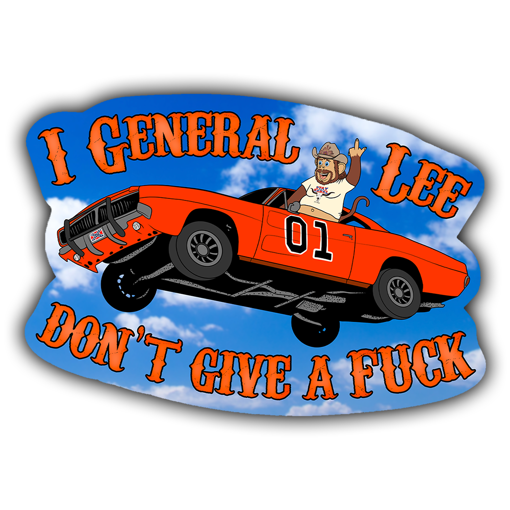 "I General Lee Don't Give A F**k" Sticker - (4.5" x 3" Decal) image 0