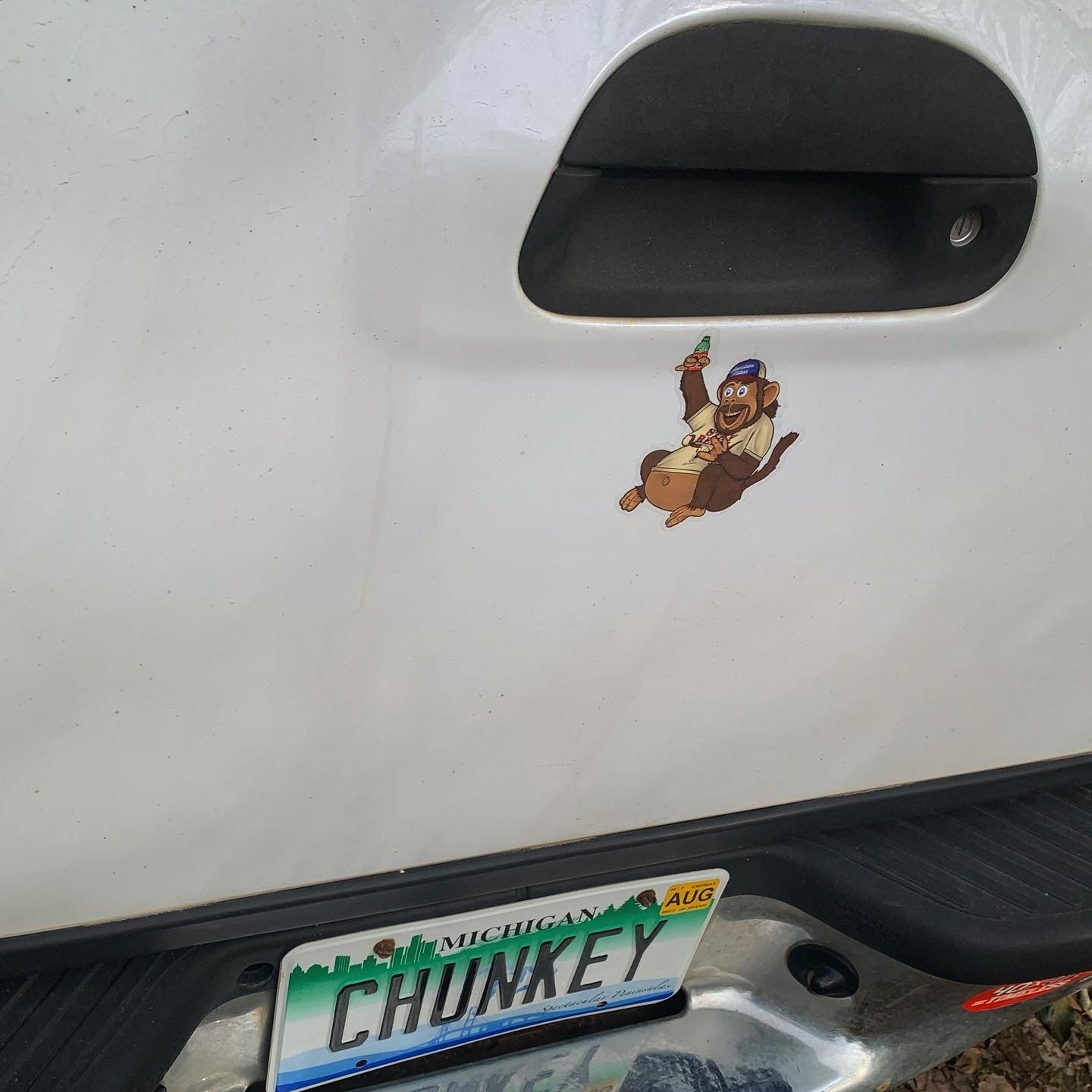 "Chunkey" Monkey Sticker - 3.43" x 4" Clear Decal image 2
