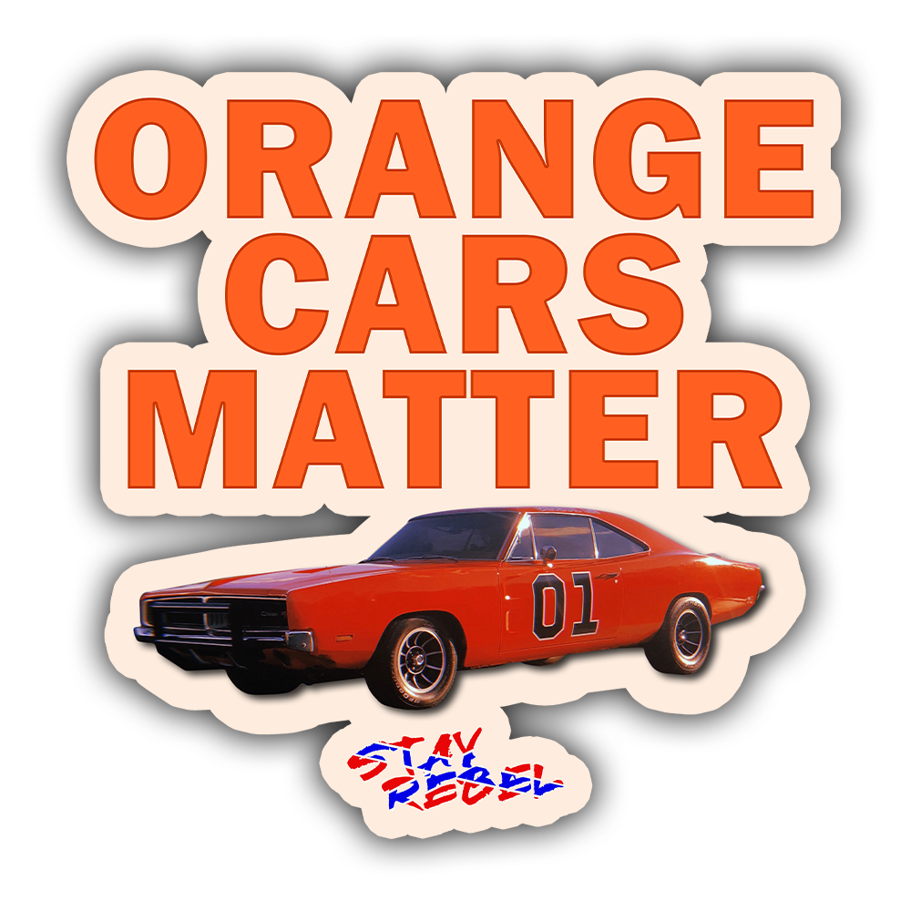 Orange Cars Matter Sticker by Stay Rebel (3" x 3") image 0