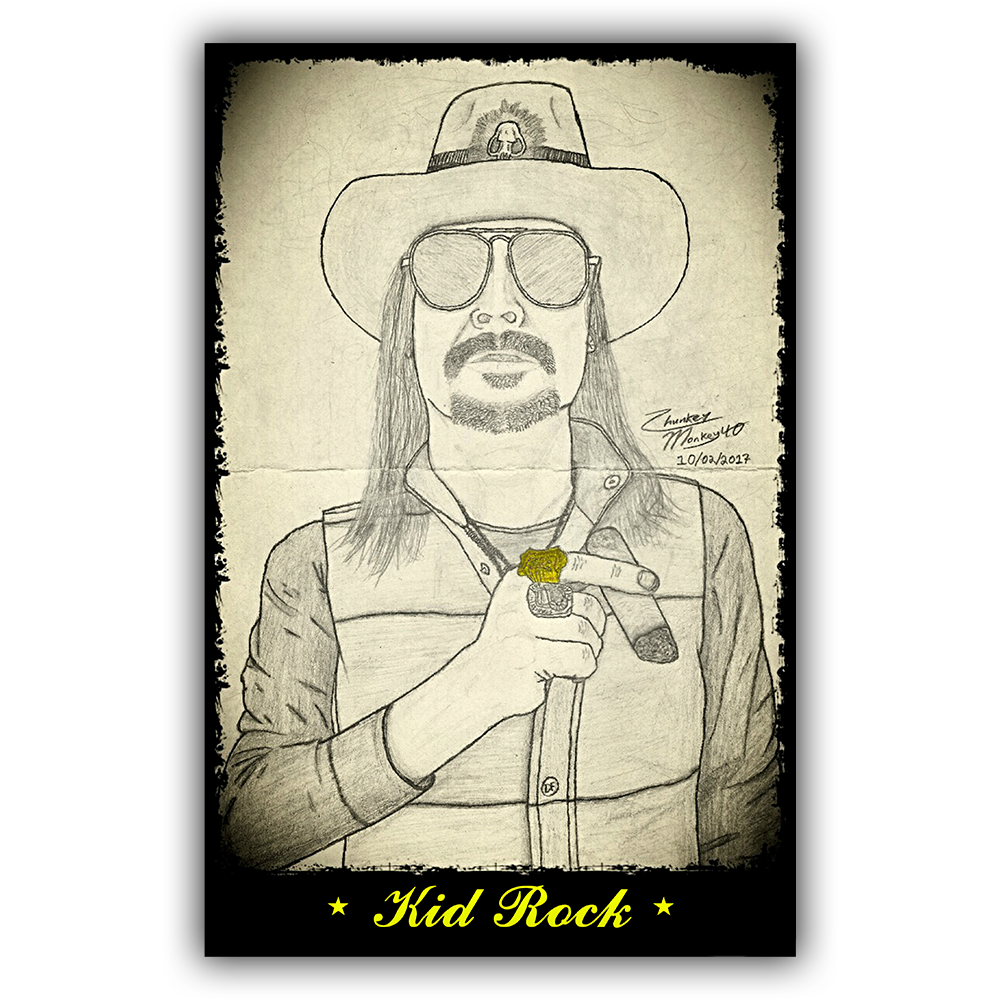 Kid Rock Drawing by ChunkeyMonkey40 - 11" x 17" Poster Print image 0