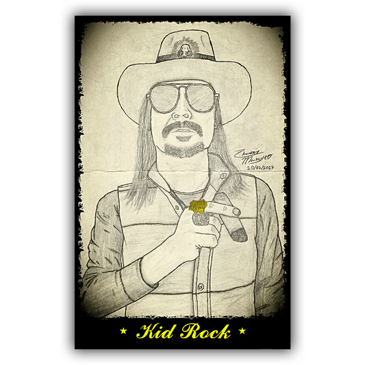 Kid Rock Drawing by ChunkeyMonkey40 - 11" x 17" Poster Print image 0
