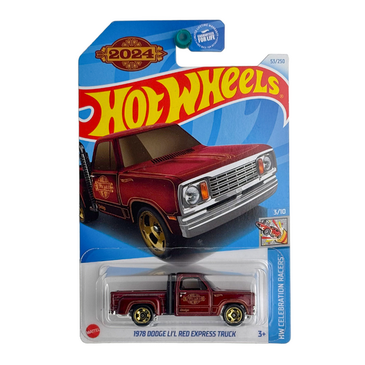 Hot Wheels: 1978 Dodge Li'l Red Express Truck - 2024 Valentines Day (HW Celebration Racers)