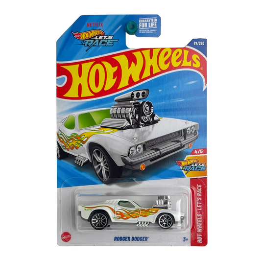 Hot Wheels: Rodger Dodger - White w/ Flames & Green Windows (Hot Wheels: Let's Race)