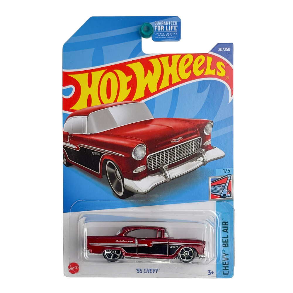 Hot Wheels: 1955 Chevrolet Bel Air - Red & Black Lowrider (Chevy Bel Air)