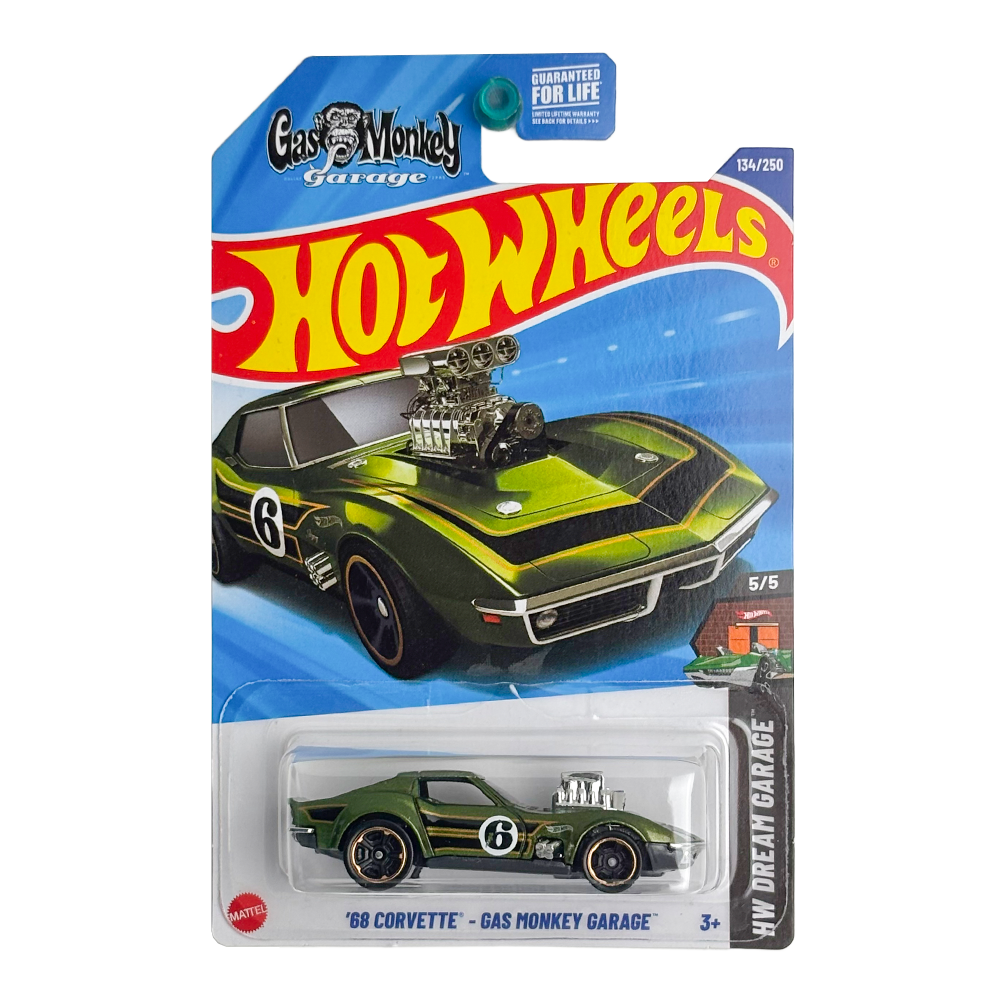 Hot Wheels: 1968 Chevrolet Corvette Green - Gas Monkey Garage (HW Dream Garage)
