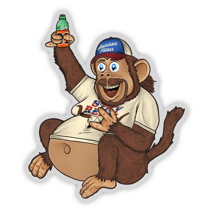 "Chunkey" Monkey Sticker - 3.43" x 4" Clear Decal image 0